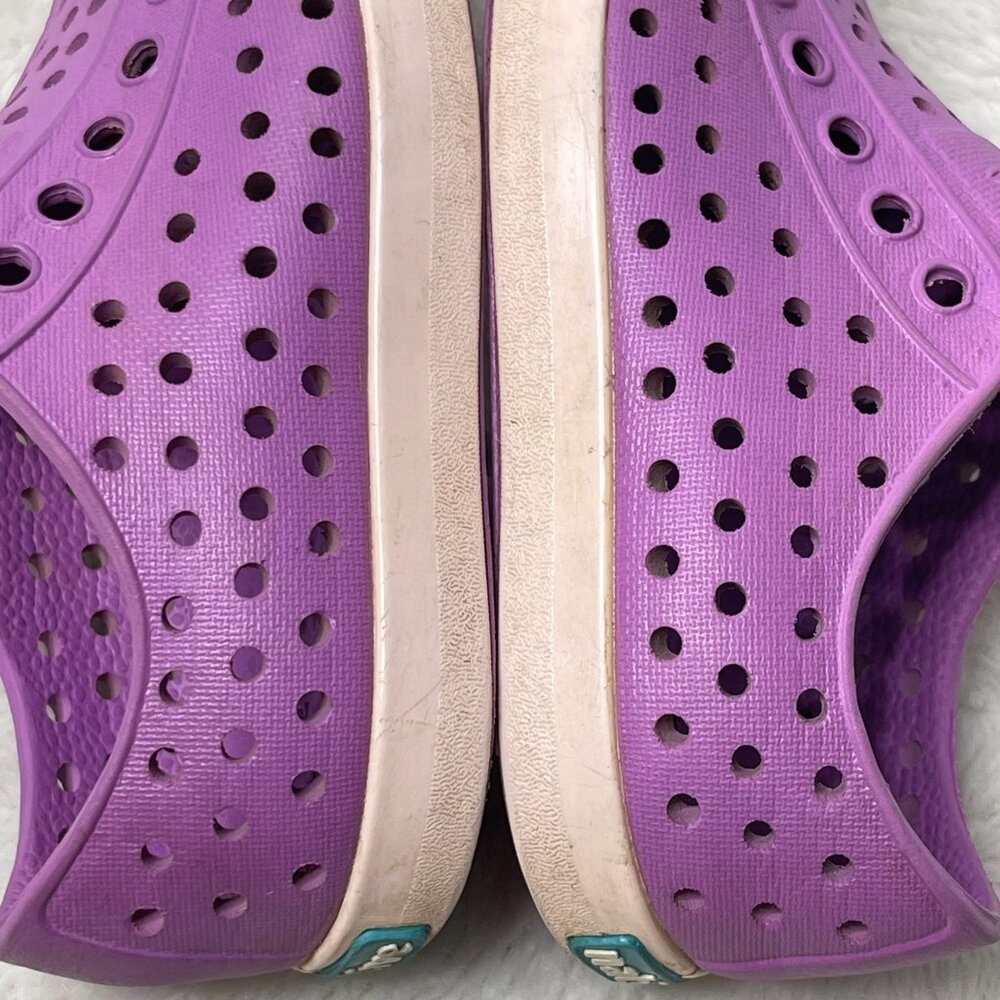 Native Kid's Purple Jefferson Rubber Washable Sneakers Slip On Shoes Size 7 - Picture 10 of 10